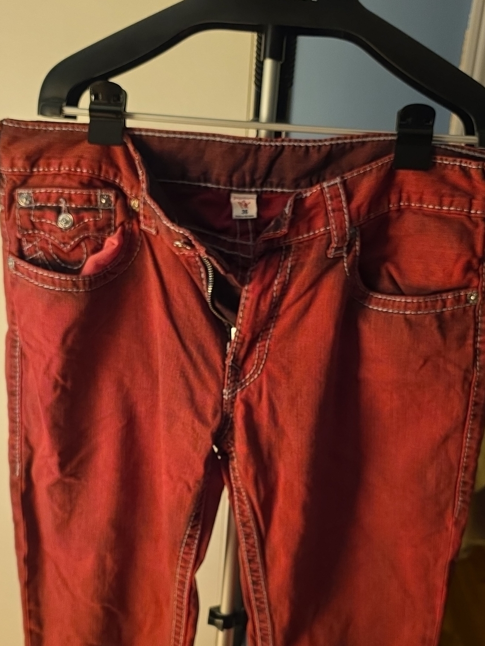 True Religion Rust Red Denim Jeans